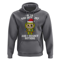 Funny Christmas Hoodie On the Naughty List I Regret Nothing Kawaii Bubu - Wonder Print Shop