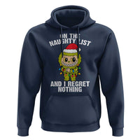 Funny Christmas Hoodie On the Naughty List I Regret Nothing Kawaii Bubu - Wonder Print Shop