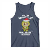 Funny Christmas Tank Top On the Naughty List I Regret Nothing Kawaii Bubu - Wonder Print Shop