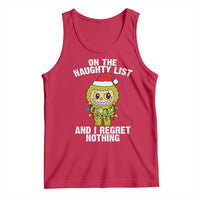 Funny Christmas Tank Top On the Naughty List I Regret Nothing Kawaii Bubu - Wonder Print Shop