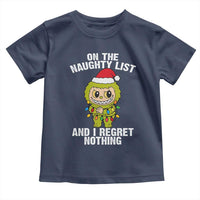 Funny Christmas Toddler T Shirt On the Naughty List I Regret Nothing Kawaii Bubu - Wonder Print Shop