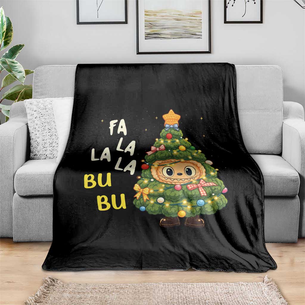 Funny Christmas Throw Blanket Fa La La La Bu Bu Xmas Song Kawaii Bubu - Wonder Print Shop