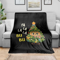Funny Christmas Throw Blanket Fa La La La Bu Bu Xmas Song Kawaii Bubu - Wonder Print Shop