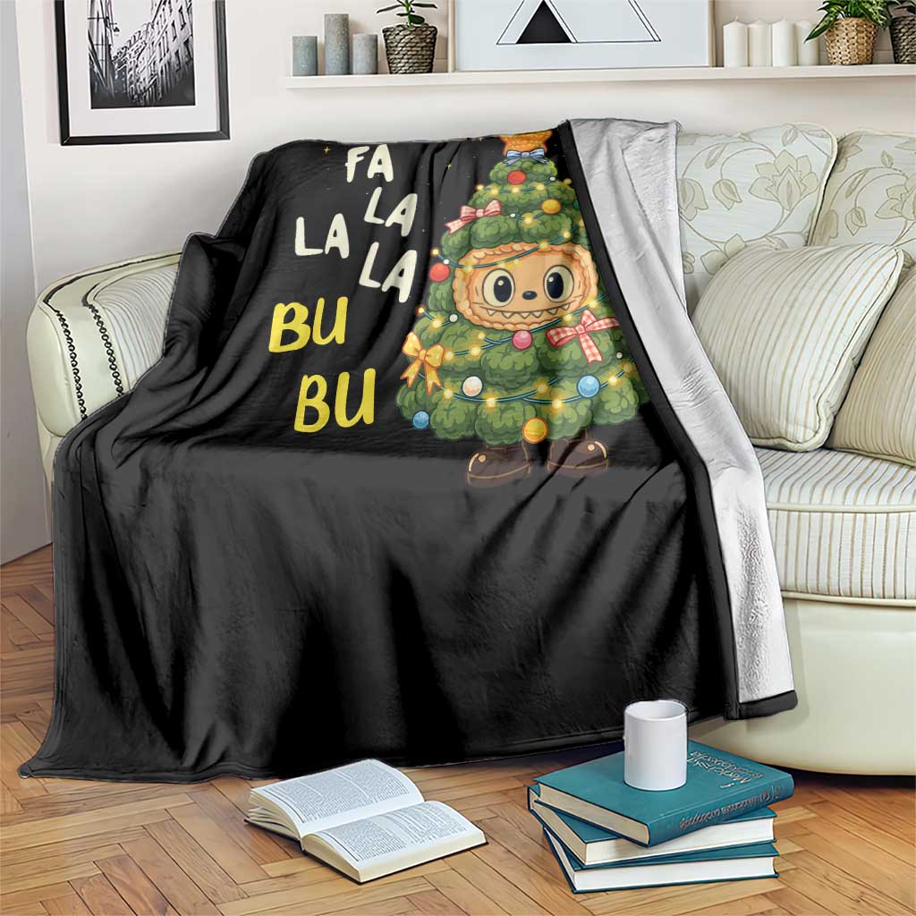 Funny Christmas Throw Blanket Fa La La La Bu Bu Xmas Song Kawaii Bubu - Wonder Print Shop