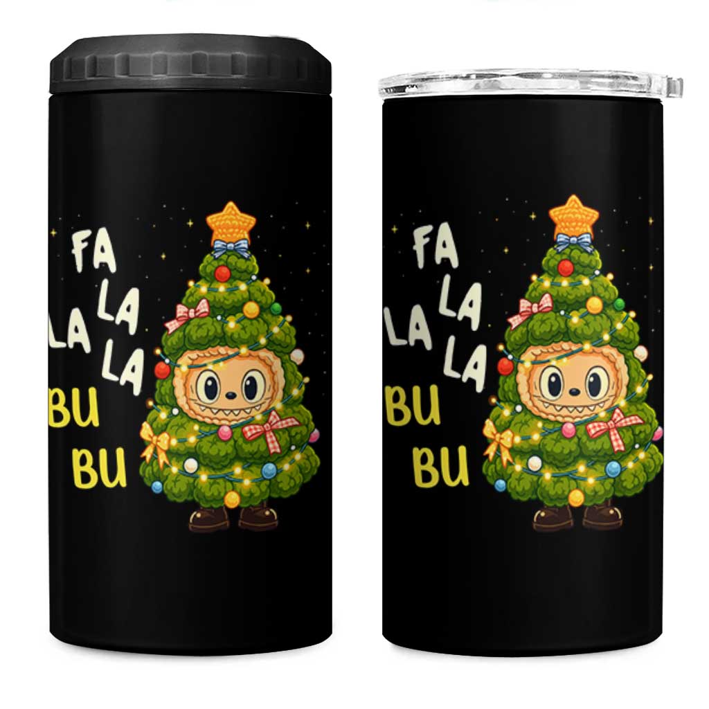 Funny Christmas 4 in 1 Can Cooler Tumbler Fa La La La Bu Bu Xmas Song Kawaii Bubu - Wonder Print Shop