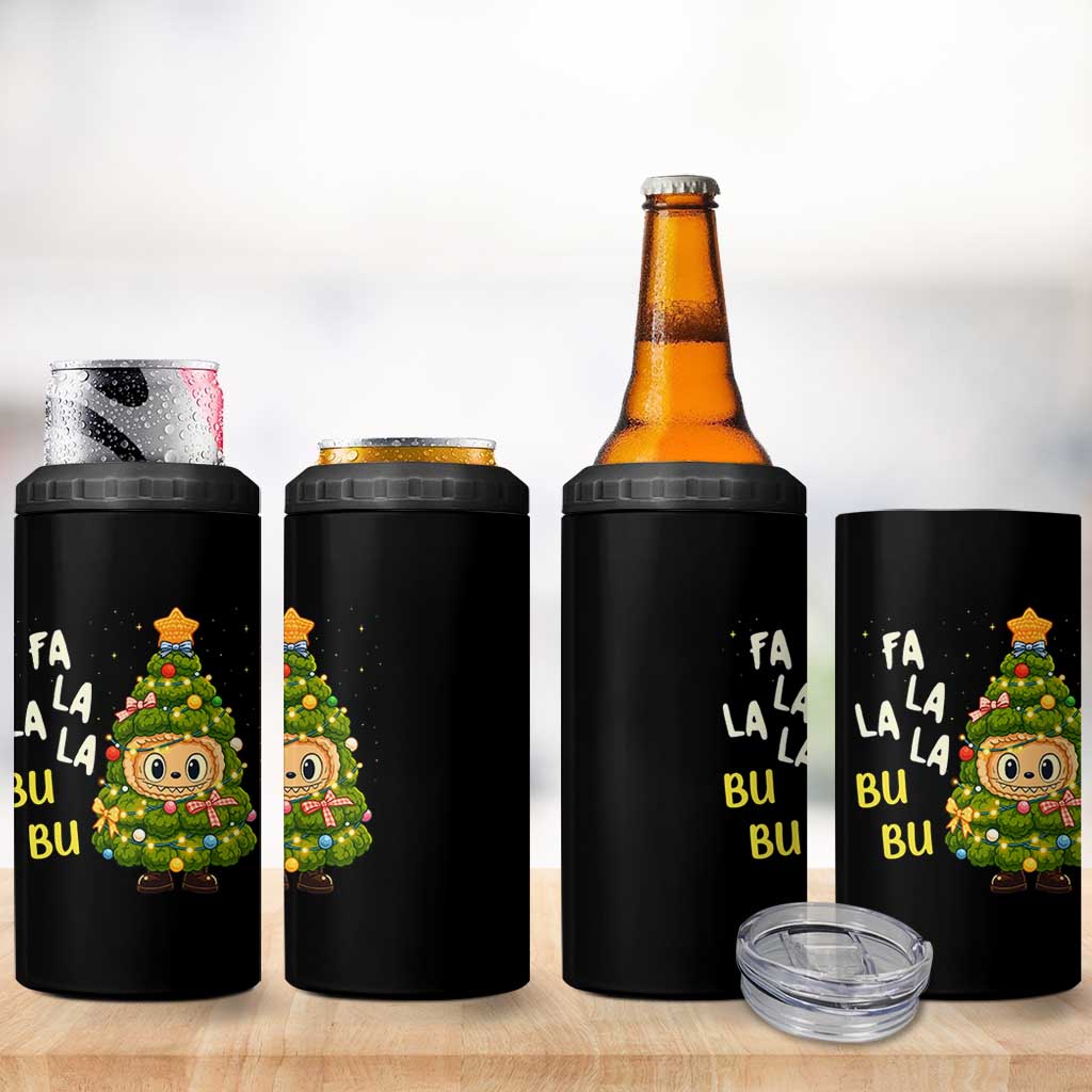 Funny Christmas 4 in 1 Can Cooler Tumbler Fa La La La Bu Bu Xmas Song Kawaii Bubu - Wonder Print Shop
