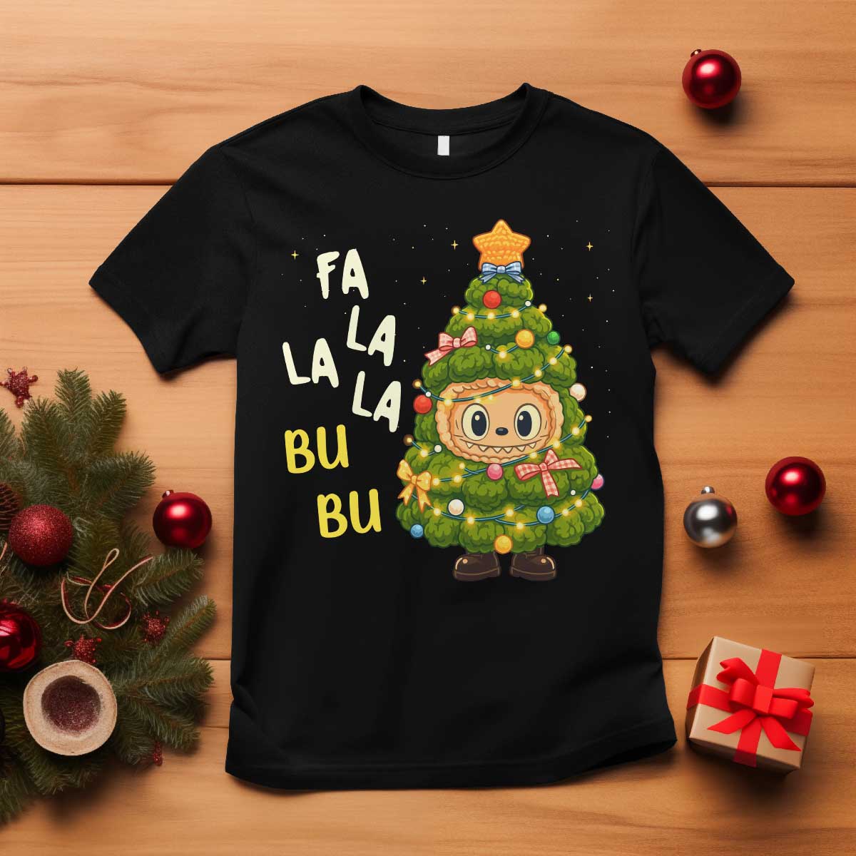 Funny Christmas T Shirt Fa La La La Bu Bu Xmas Song Kawaii Bubu - Wonder Print Shop