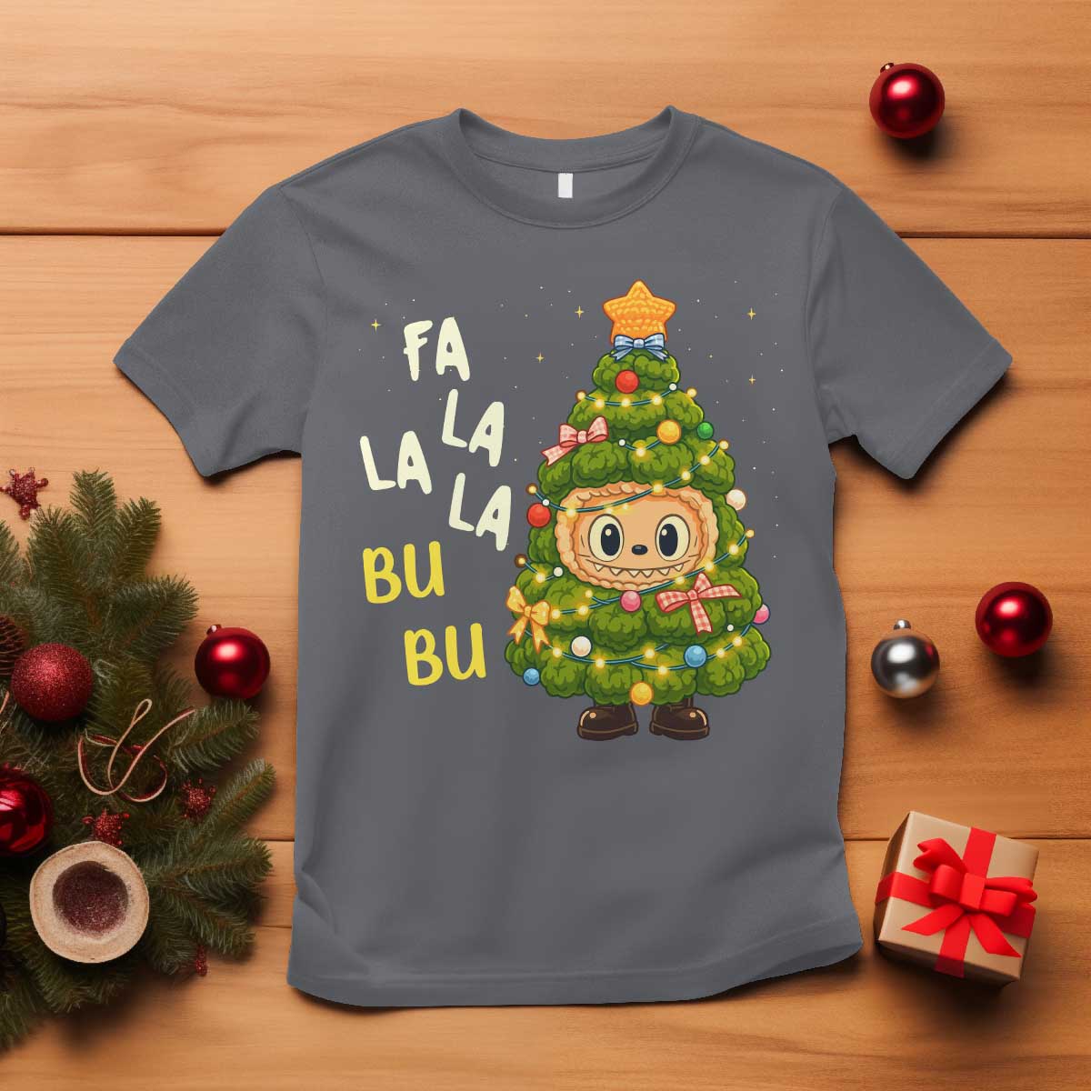 Funny Christmas T Shirt Fa La La La Bu Bu Xmas Song Kawaii Bubu - Wonder Print Shop