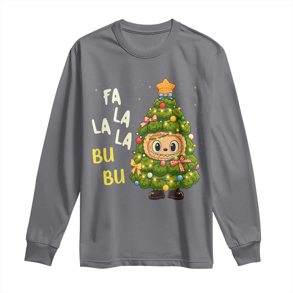 Funny Christmas Long Sleeve Shirt Fa La La La Bu Bu Xmas Song Kawaii Bubu - Wonder Print Shop