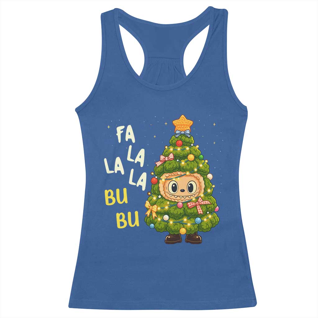 Funny Christmas Racerback Tank Top Fa La La La Bu Bu Xmas Song Kawaii Bubu - Wonder Print Shop