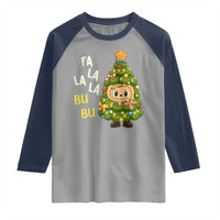 Funny Christmas Raglan Shirt Fa La La La Bu Bu Xmas Song Kawaii Bubu - Wonder Print Shop