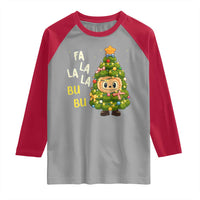 Funny Christmas Raglan Shirt Fa La La La Bu Bu Xmas Song Kawaii Bubu - Wonder Print Shop