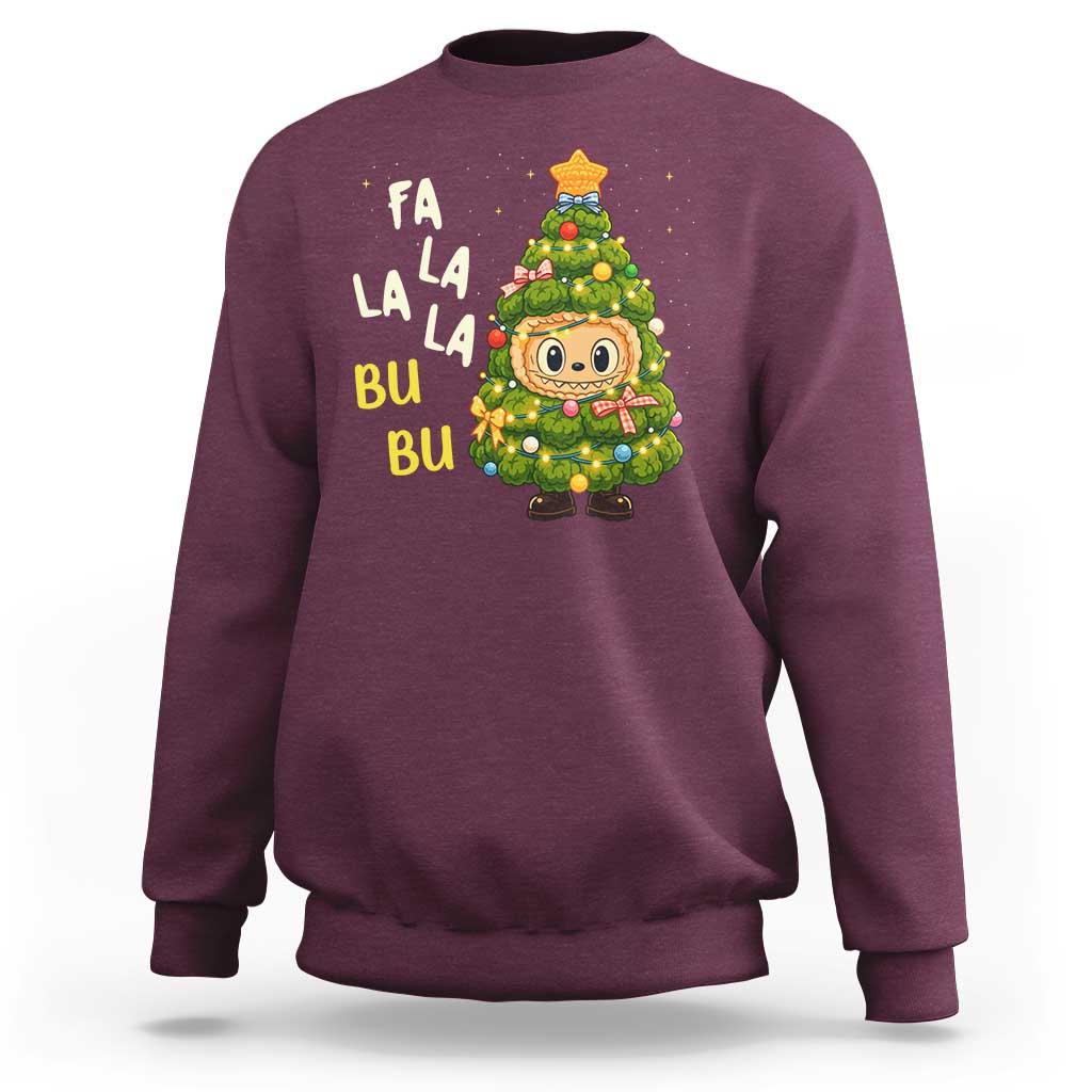Funny Christmas Sweatshirt Fa La La La Bu Bu Xmas Song Kawaii Bubu - Wonder Print Shop