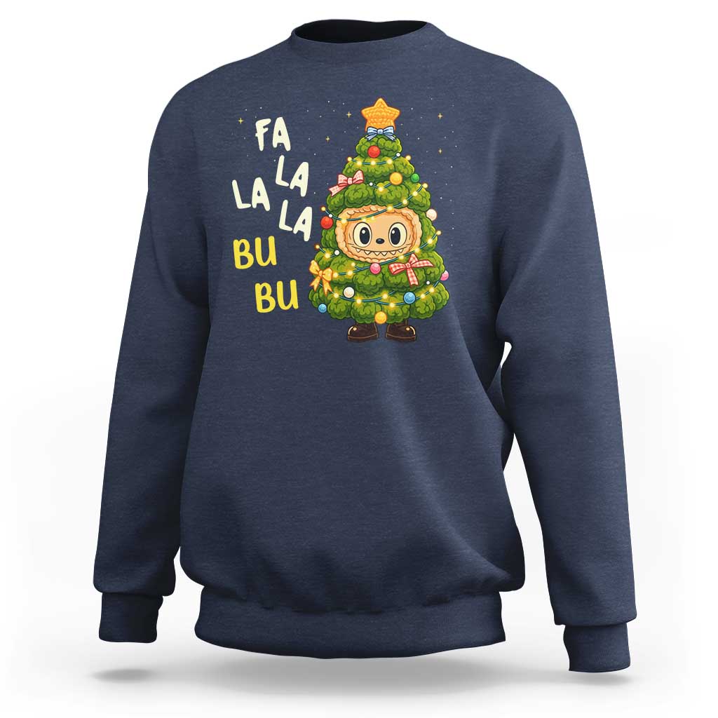 Funny Christmas Sweatshirt Fa La La La Bu Bu Xmas Song Kawaii Bubu - Wonder Print Shop