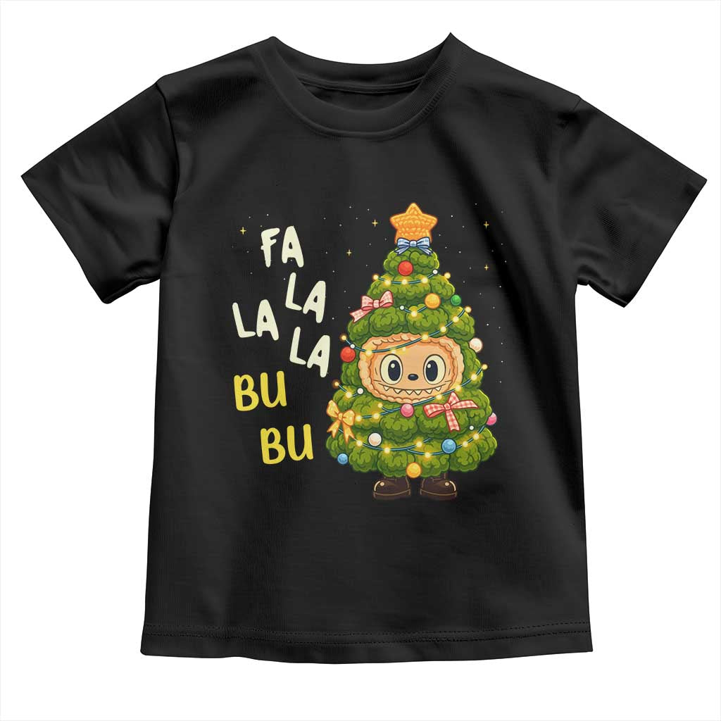 Funny Christmas Toddler T Shirt Fa La La La Bu Bu Xmas Song Kawaii Bubu - Wonder Print Shop