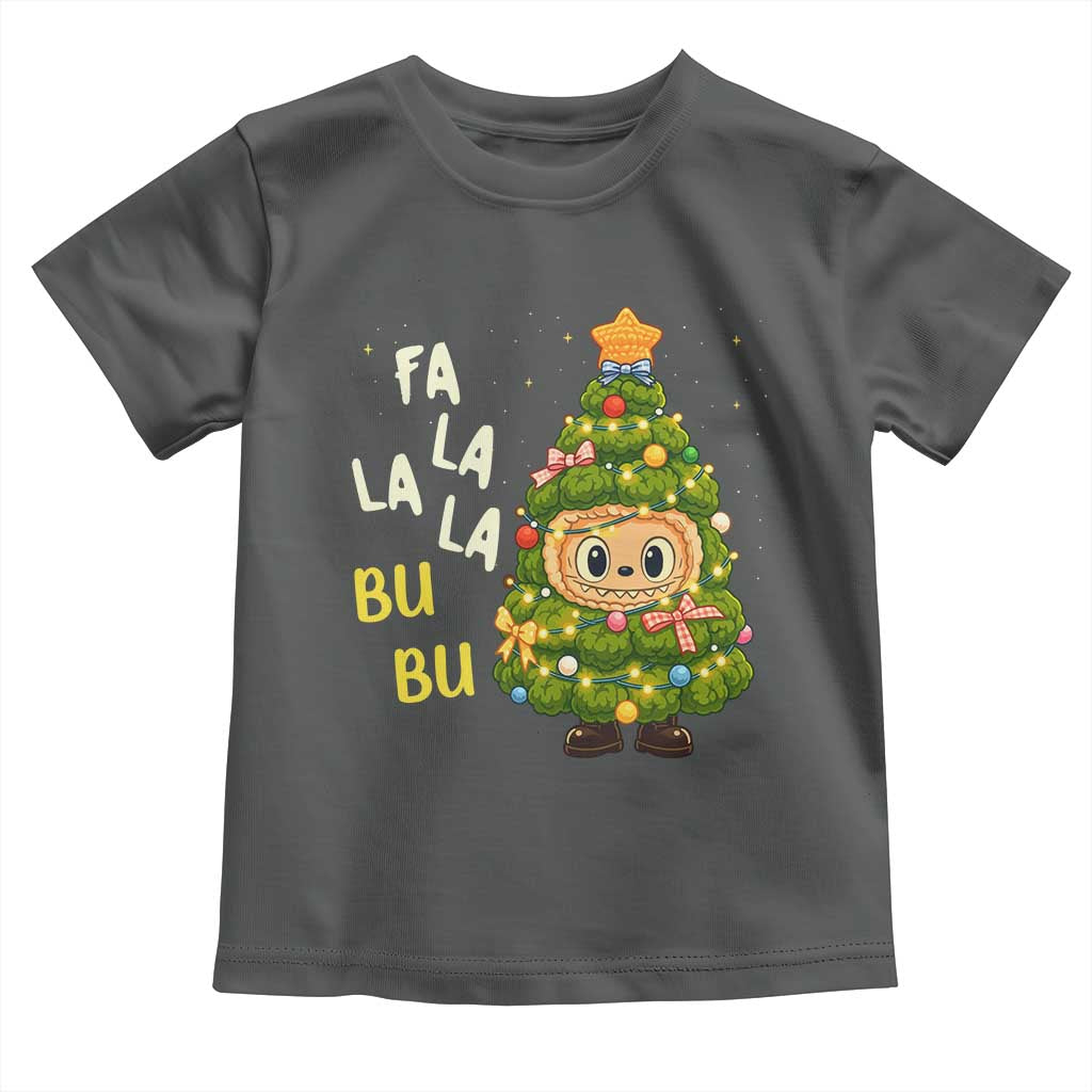 Funny Christmas Toddler T Shirt Fa La La La Bu Bu Xmas Song Kawaii Bubu - Wonder Print Shop
