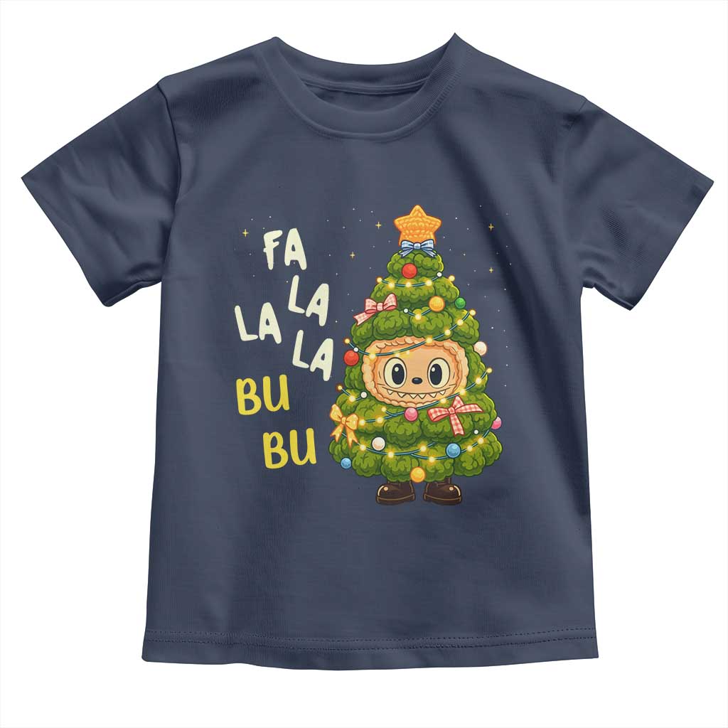 Funny Christmas Toddler T Shirt Fa La La La Bu Bu Xmas Song Kawaii Bubu - Wonder Print Shop