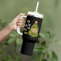 Funny Christmas Tumbler With Handle Fa La La La Bu Bu Xmas Song Kawaii Bubu - Wonder Print Shop