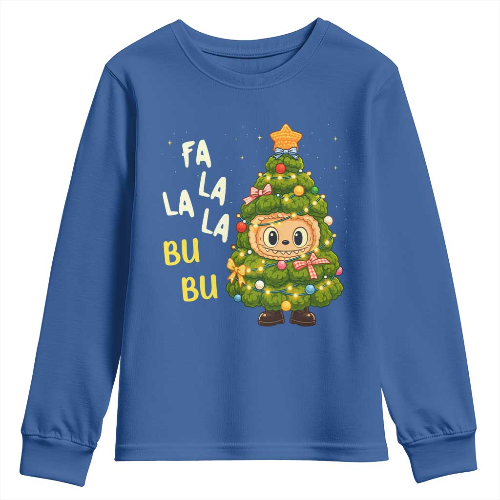 Funny Christmas Youth Sweatshirt Fa La La La Bu Bu Xmas Song Kawaii Bubu - Wonder Print Shop