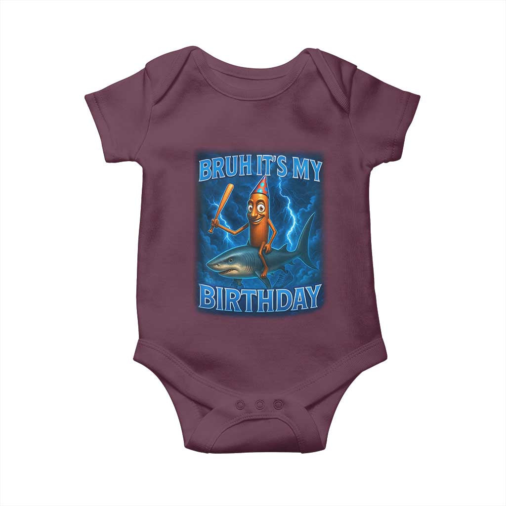 Bruh Its My Birthday Baby Onesie Italian Brainrot Meme Birthday Kids Family Party Bday - Wonder Print Shop