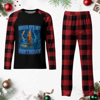 Bruh Its My Birthday Plaid Pajama Set Italian Brainrot Meme Birthday Kids Family Party Bday - Wonder Print Shop