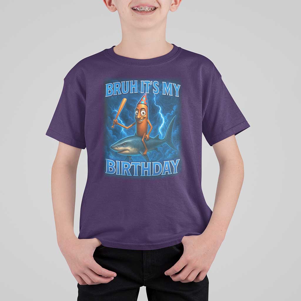 Bruh Its My Birthday T Shirt For Kid Italian Brainrot Meme Birthday Kids Family Party Bday - Wonder Print Shop
