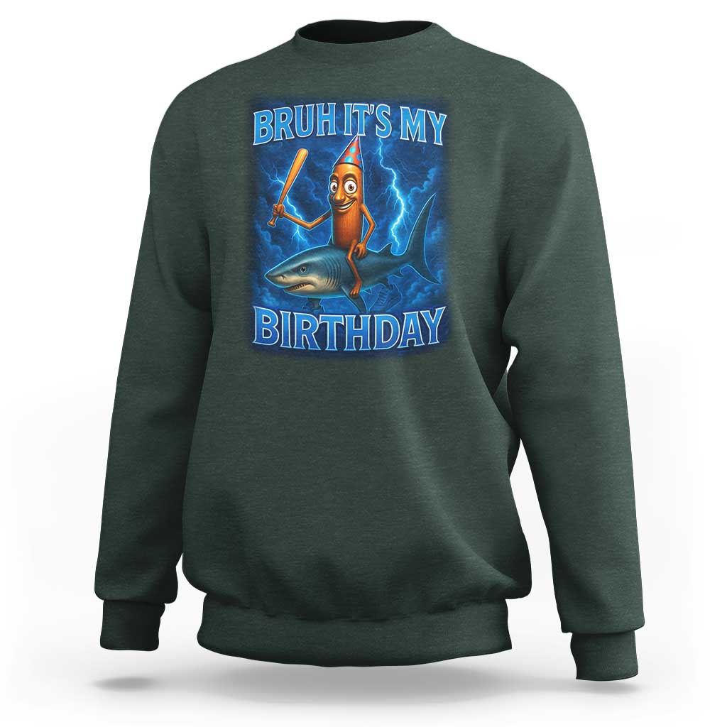Bruh Its My Birthday Sweatshirt Italian Brainrot Meme Birthday Kids Family Party Bday - Wonder Print Shop
