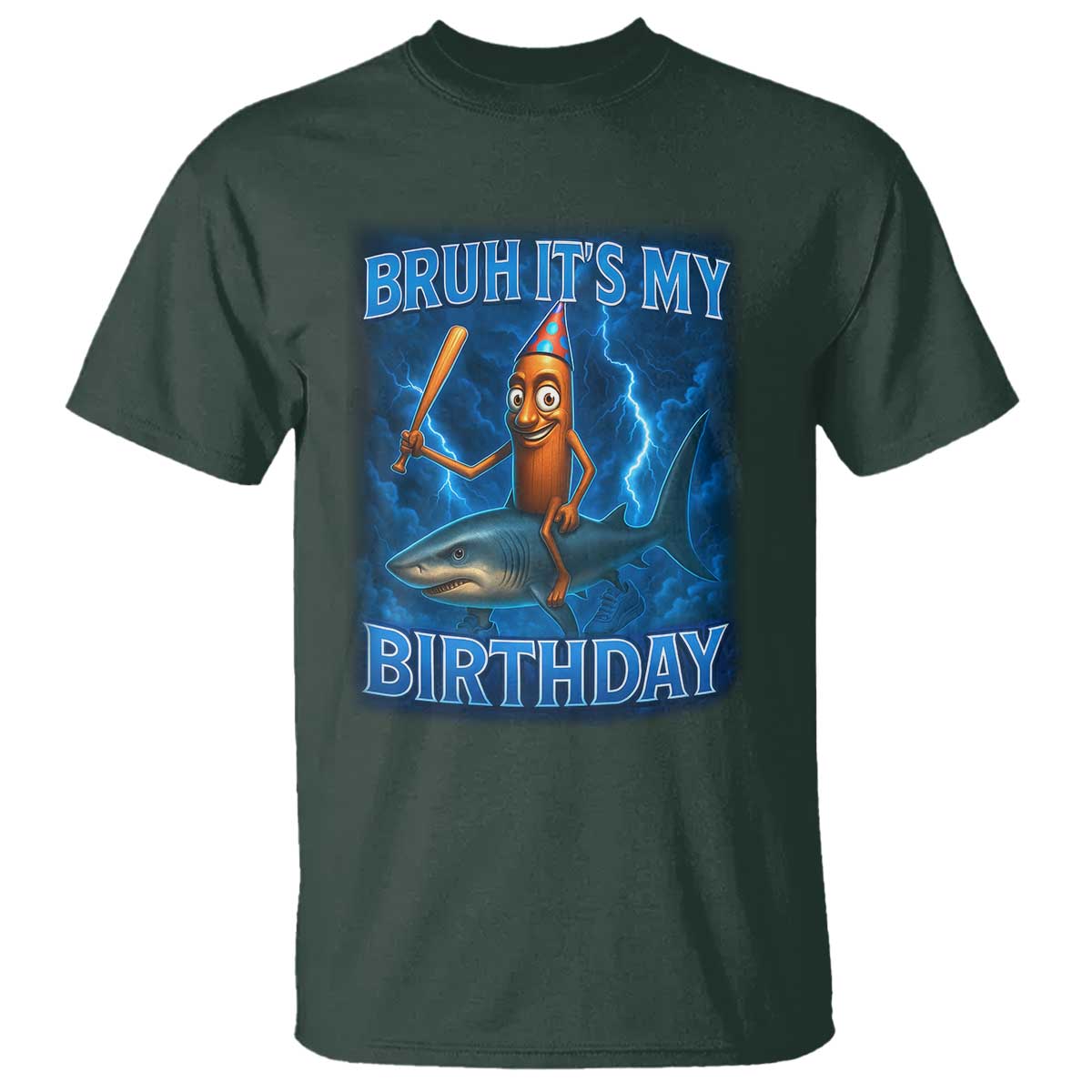 Bruh Its My Birthday T Shirt Italian Brainrot Meme Birthday Kids Family Party Bday - Wonder Print Shop