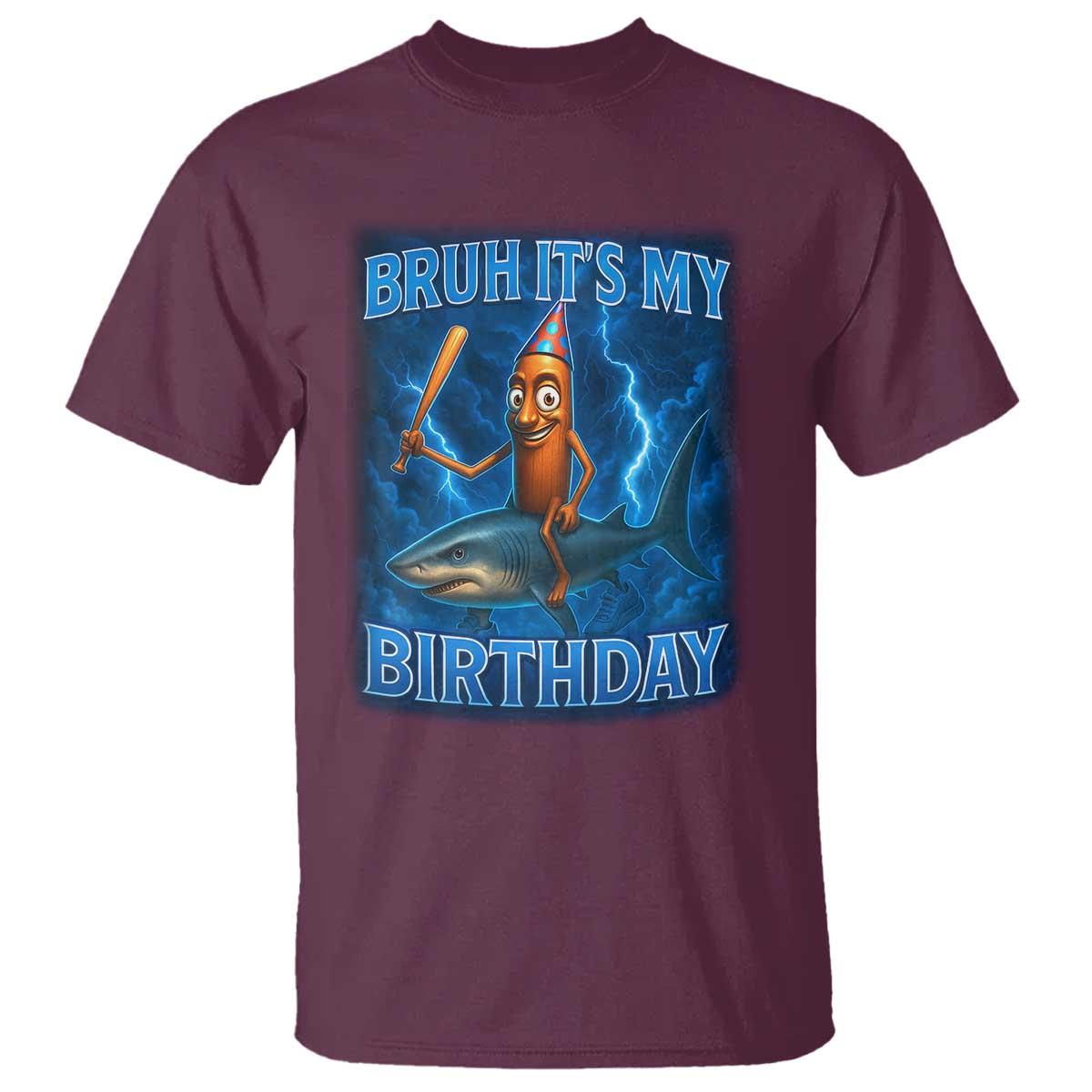 Bruh Its My Birthday T Shirt Italian Brainrot Meme Birthday Kids Family Party Bday - Wonder Print Shop