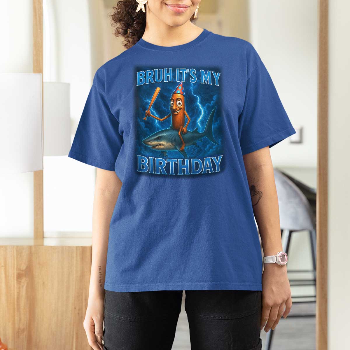 Bruh Its My Birthday T Shirt For Women Italian Brainrot Meme Birthday Kids Family Party Bday - Wonder Print Shop