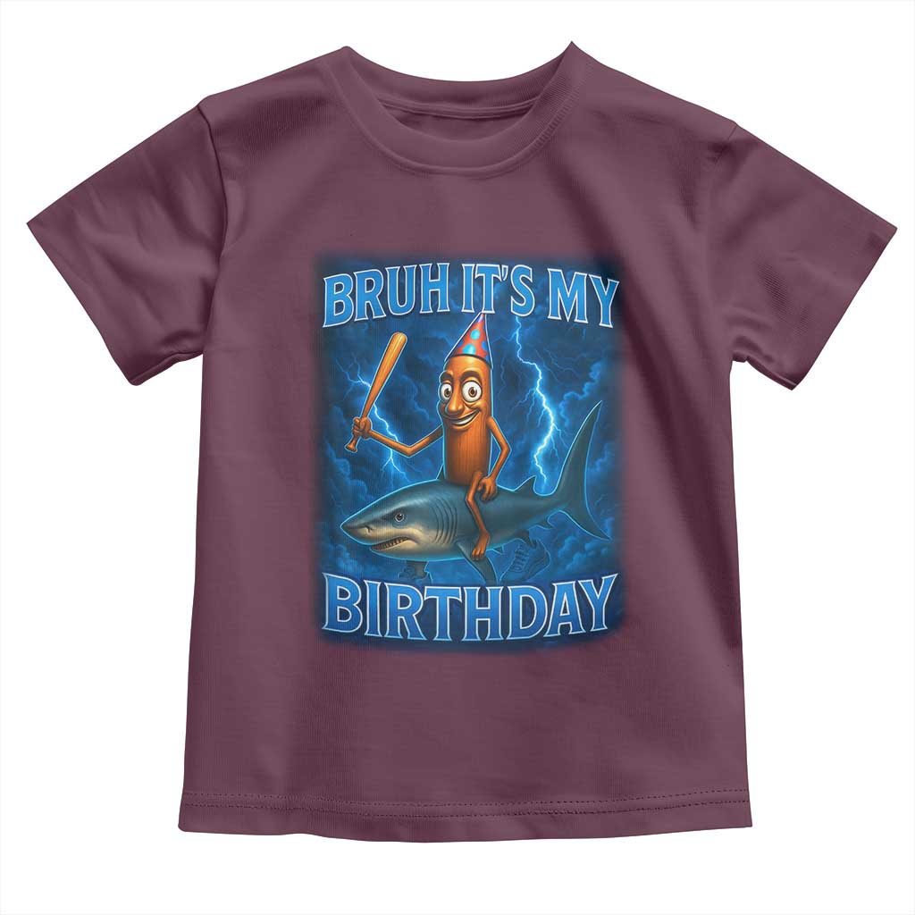 Bruh Its My Birthday Toddler T Shirt Italian Brainrot Meme Birthday Kids Family Party Bday - Wonder Print Shop