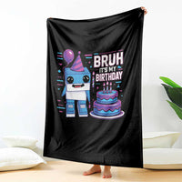 Bruh Its My Birthday Throw Blanket Italian Brainrot Meme Family Party Bday Los Tralaleritos - Wonder Print Shop