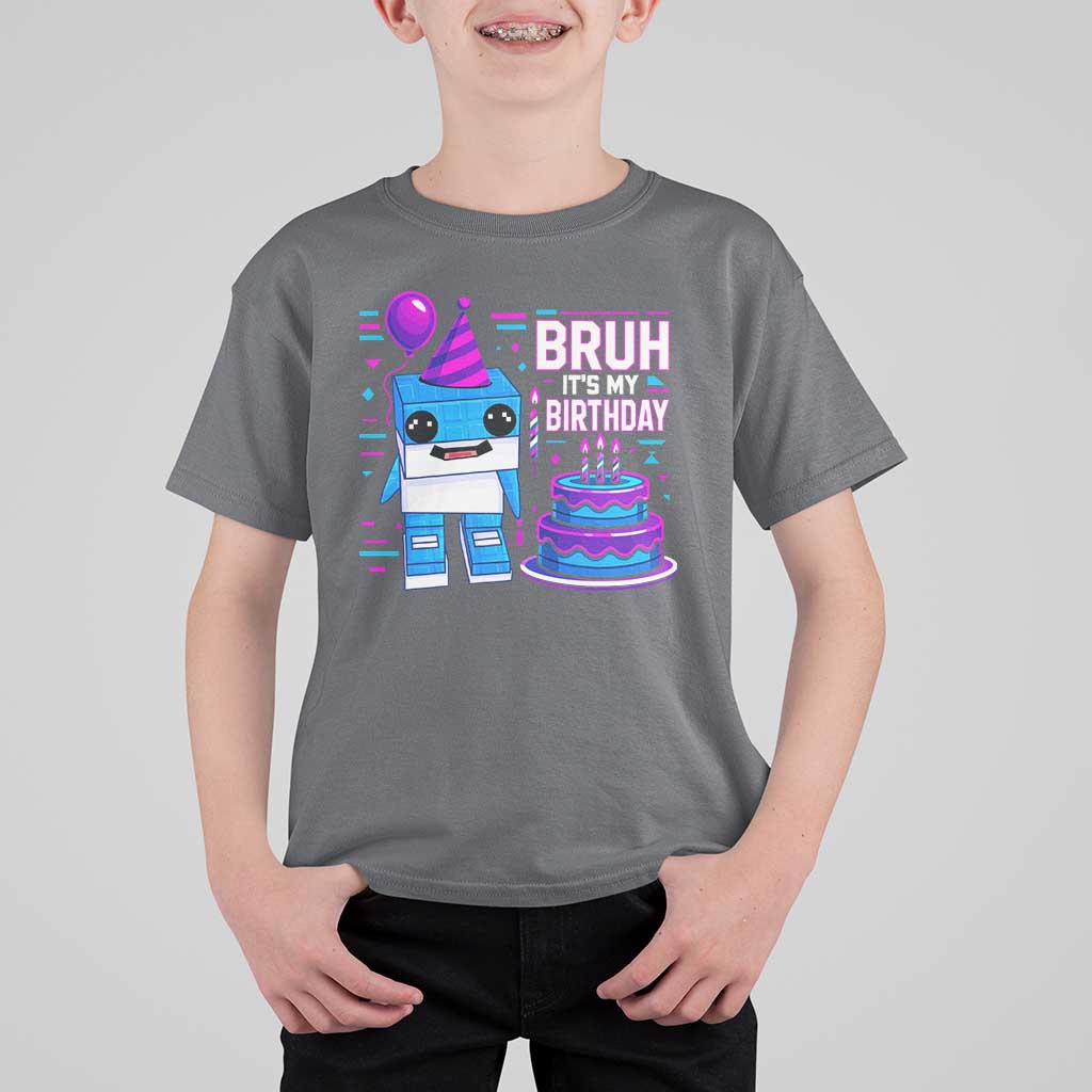 Bruh Its My Birthday T Shirt For Kid Italian Brainrot Meme Family Party Bday Los Tralaleritos - Wonder Print Shop