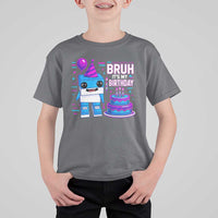Bruh Its My Birthday T Shirt For Kid Italian Brainrot Meme Family Party Bday Los Tralaleritos - Wonder Print Shop