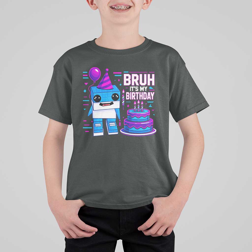 Bruh Its My Birthday T Shirt For Kid Italian Brainrot Meme Family Party Bday Los Tralaleritos - Wonder Print Shop