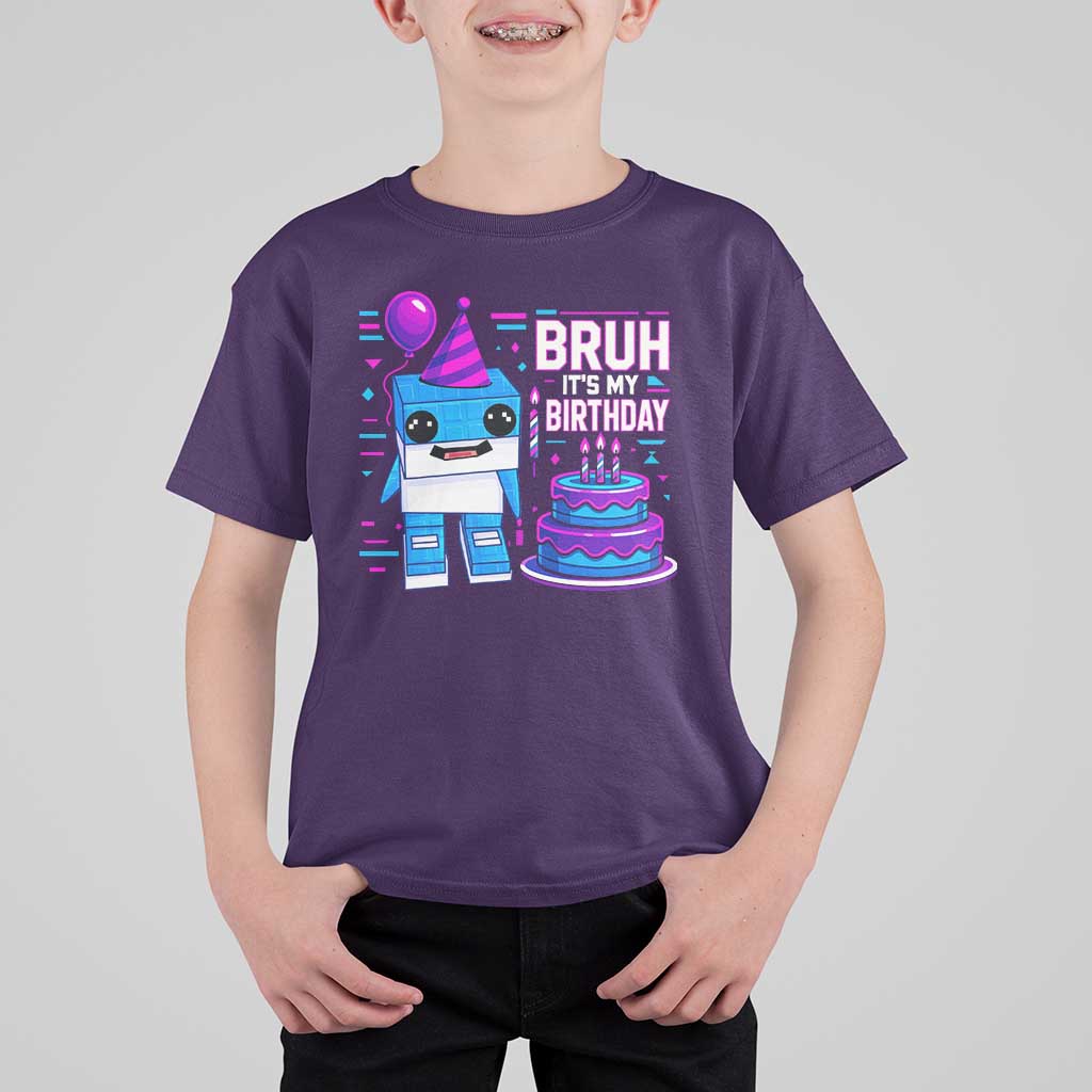 Bruh Its My Birthday T Shirt For Kid Italian Brainrot Meme Family Party Bday Los Tralaleritos - Wonder Print Shop