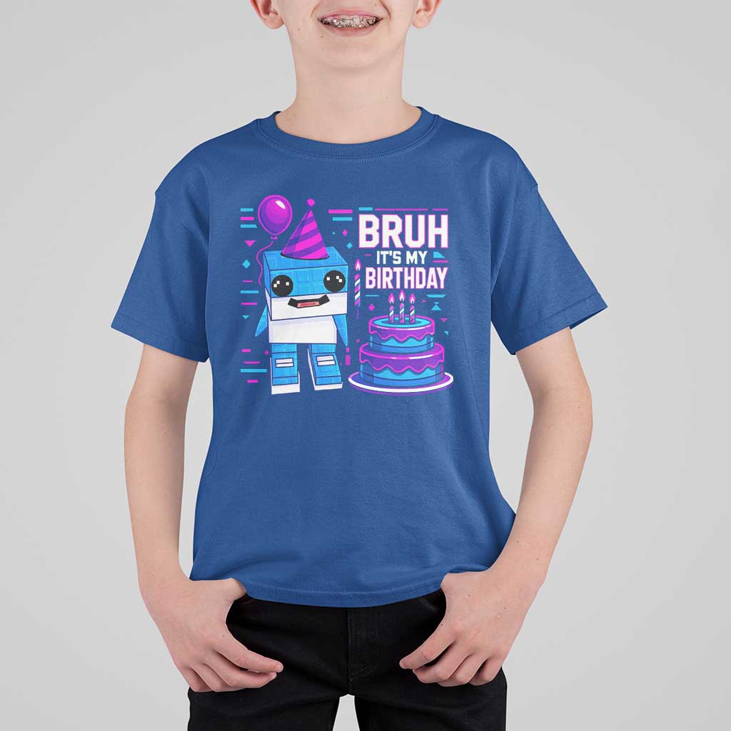 Bruh Its My Birthday T Shirt For Kid Italian Brainrot Meme Family Party Bday Los Tralaleritos - Wonder Print Shop