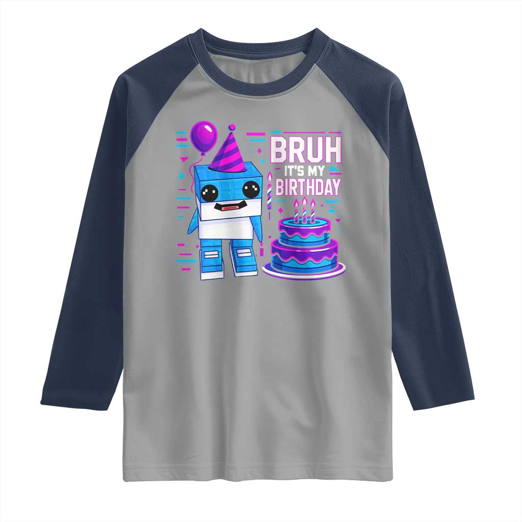 Bruh Its My Birthday Raglan Shirt Italian Brainrot Meme Family Party Bday Los Tralaleritos - Wonder Print Shop