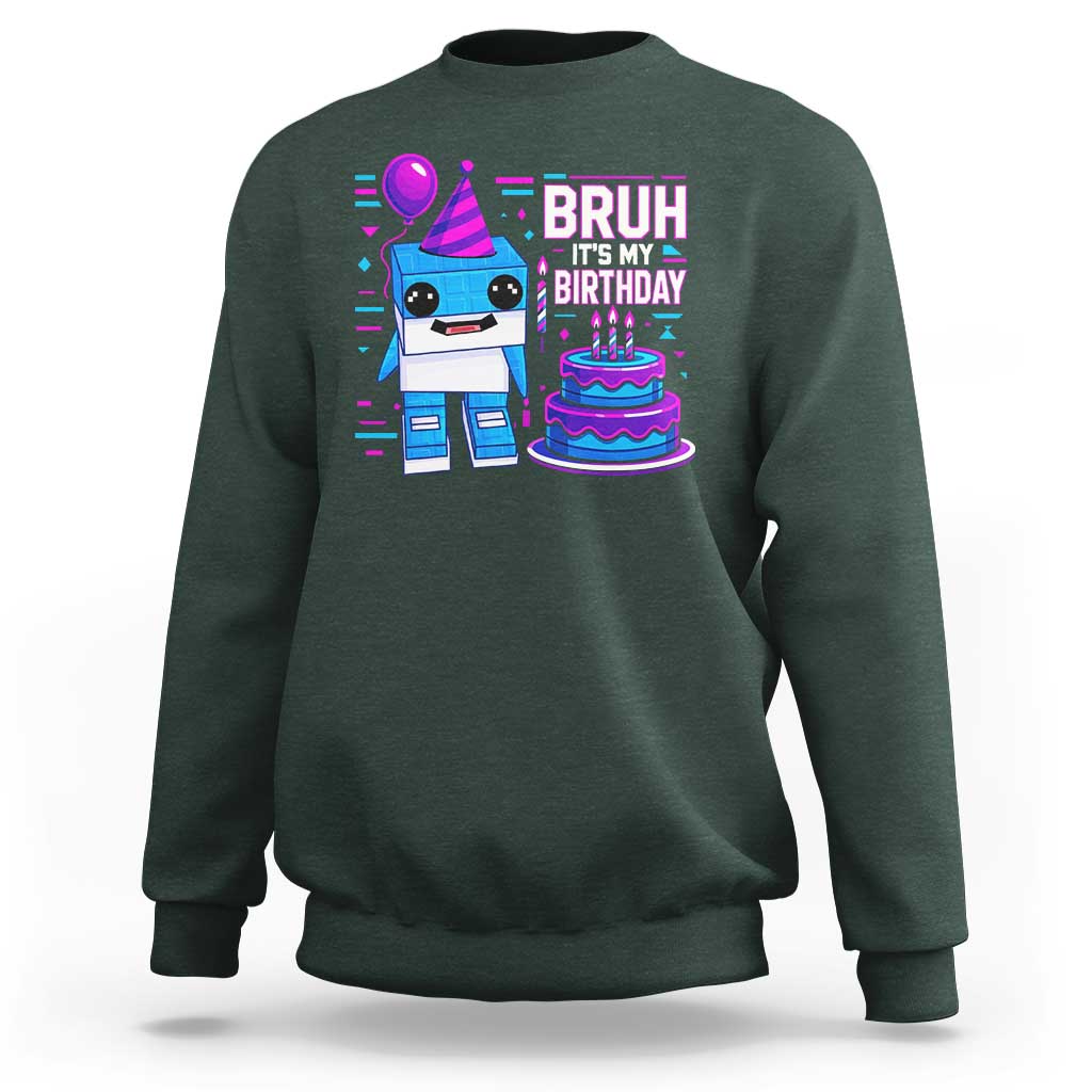 Bruh Its My Birthday Sweatshirt Italian Brainrot Meme Family Party Bday Los Tralaleritos - Wonder Print Shop
