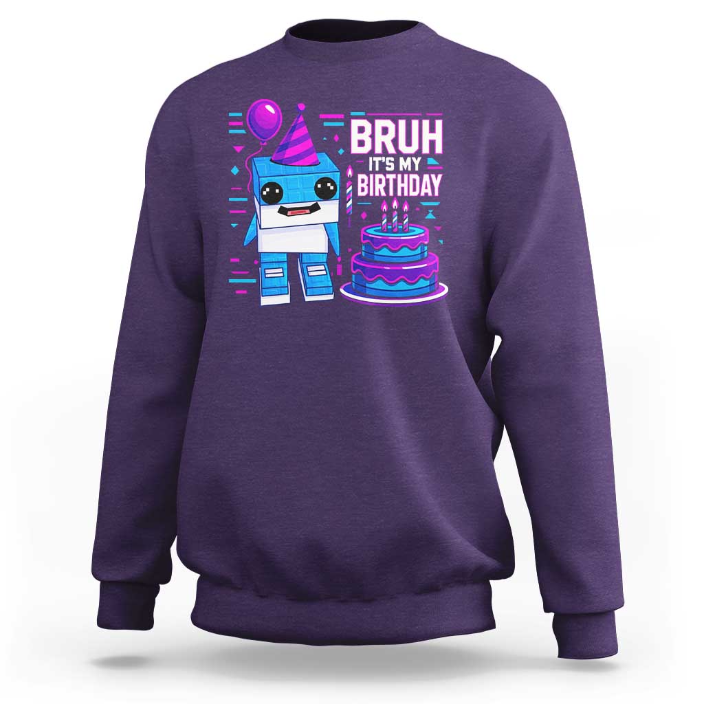 Bruh Its My Birthday Sweatshirt Italian Brainrot Meme Family Party Bday Los Tralaleritos - Wonder Print Shop