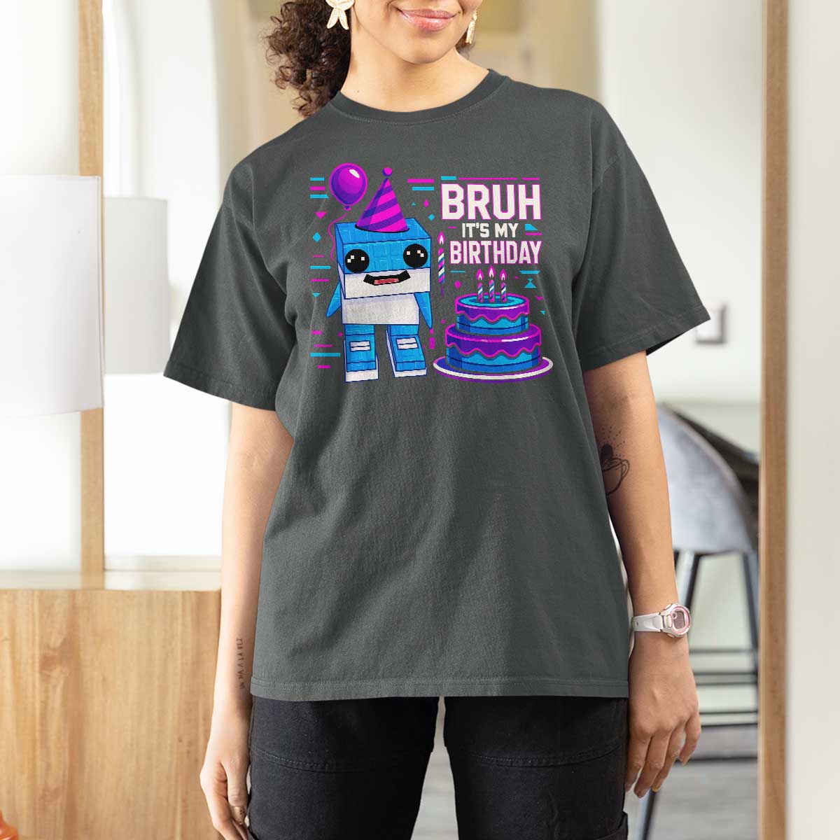 Bruh Its My Birthday T Shirt For Women Italian Brainrot Meme Family Party Bday Los Tralaleritos - Wonder Print Shop