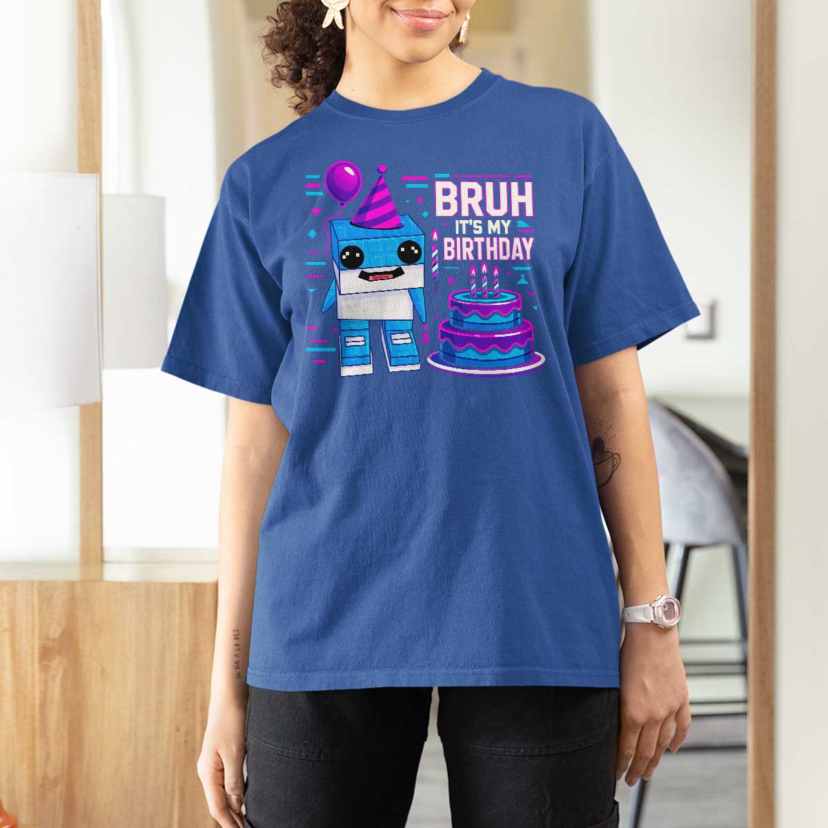 Bruh Its My Birthday T Shirt For Women Italian Brainrot Meme Family Party Bday Los Tralaleritos - Wonder Print Shop
