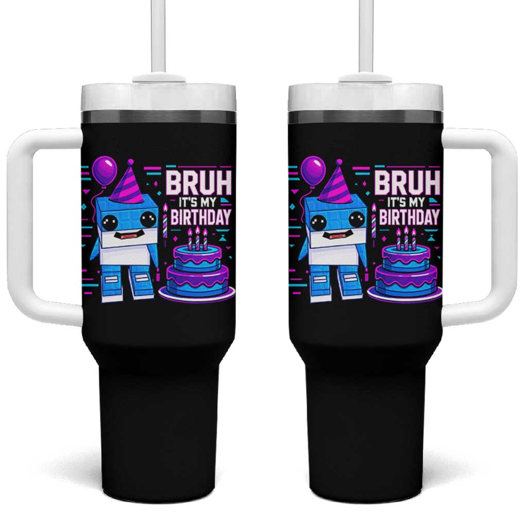 Bruh Its My Birthday Tumbler With Handle Italian Brainrot Meme Family Party Bday Los Tralaleritos - Wonder Print Shop