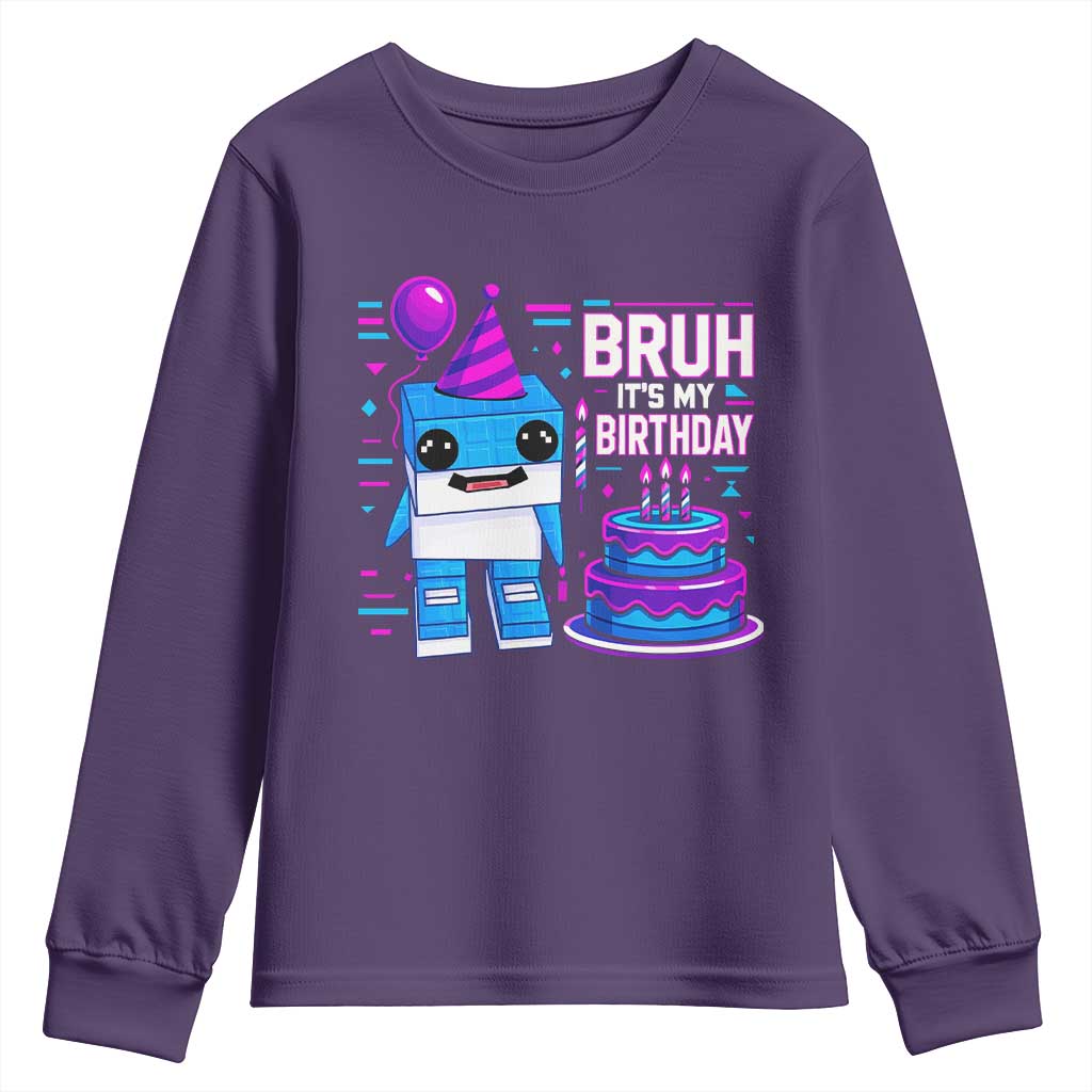 Bruh Its My Birthday Youth Sweatshirt Italian Brainrot Meme Family Party Bday Los Tralaleritos - Wonder Print Shop