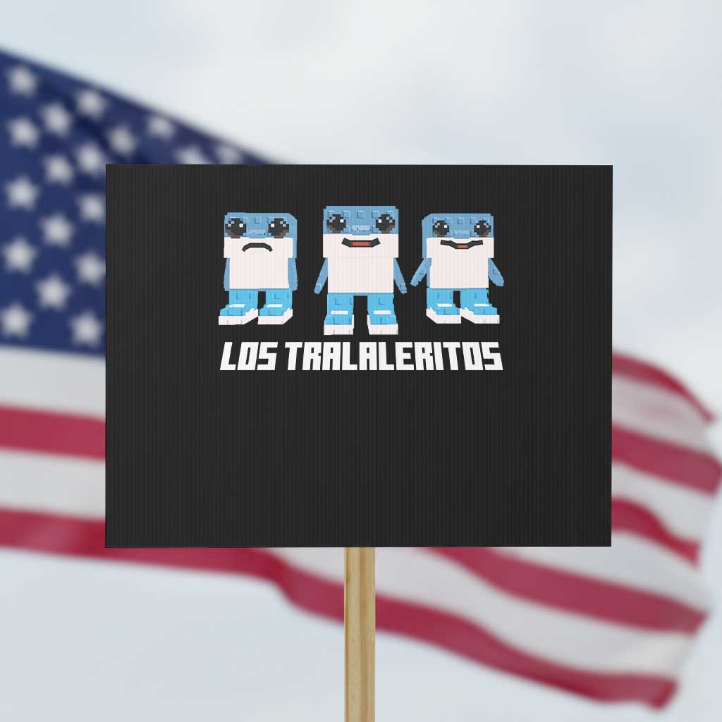 Italian Brainrot Meme Shark Protest Sign Tralalero Tralala Los Tralaleritos Funny Animals