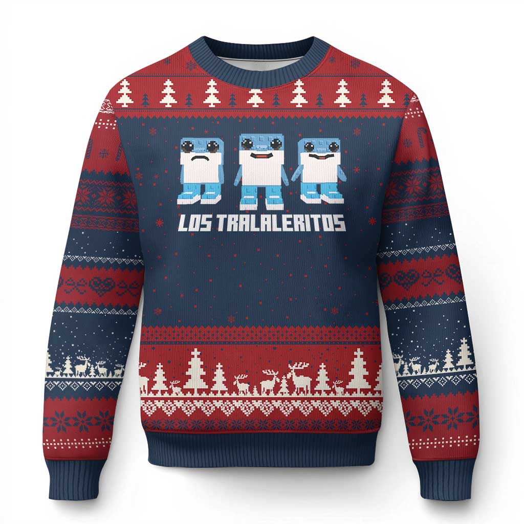 Italian Brainrot Meme Shark Ugly Christmas Sweater Tralalero Tralala Los Tralaleritos Funny Animals