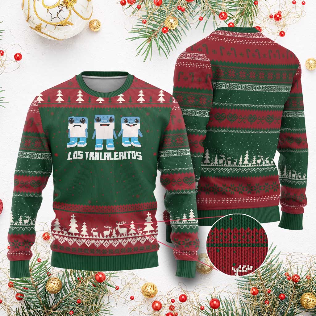 Italian Brainrot Meme Shark Ugly Christmas Sweater Tralalero Tralala Los Tralaleritos Funny Animals