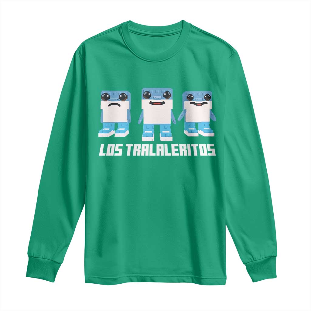 Italian Brainrot Meme Shark Long Sleeve Shirt Tralalero Tralala Los Tralaleritos Funny Animals