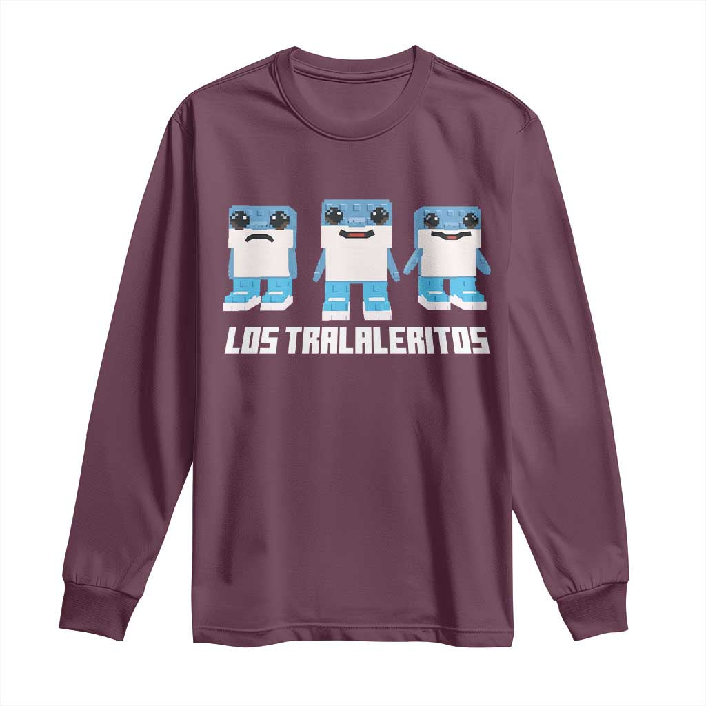Italian Brainrot Meme Shark Long Sleeve Shirt Tralalero Tralala Los Tralaleritos Funny Animals