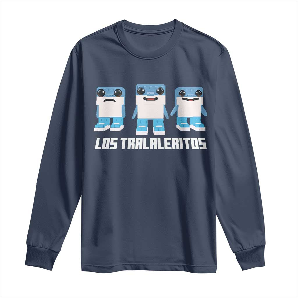 Italian Brainrot Meme Shark Long Sleeve Shirt Tralalero Tralala Los Tralaleritos Funny Animals